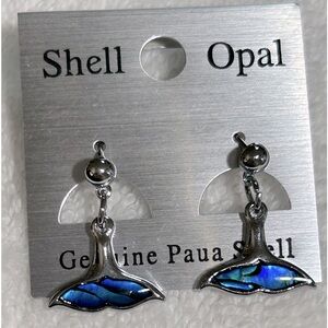 NOW ON SALE! Beautiful Whale Tail Paua Shell Earrings